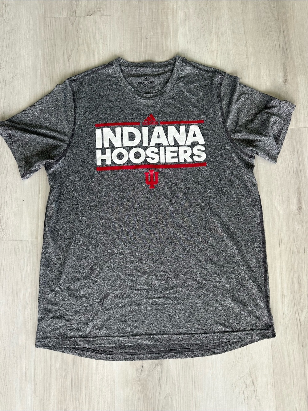 Indiana Hoosiers Men's Gray Graphic T-Shirt by Adidas